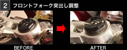 フロントフォーク突出し調整